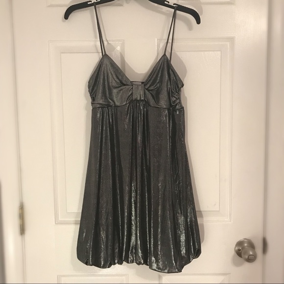Tampa Dresses Metallic Silver Babydoll Mini Dress Poshmark